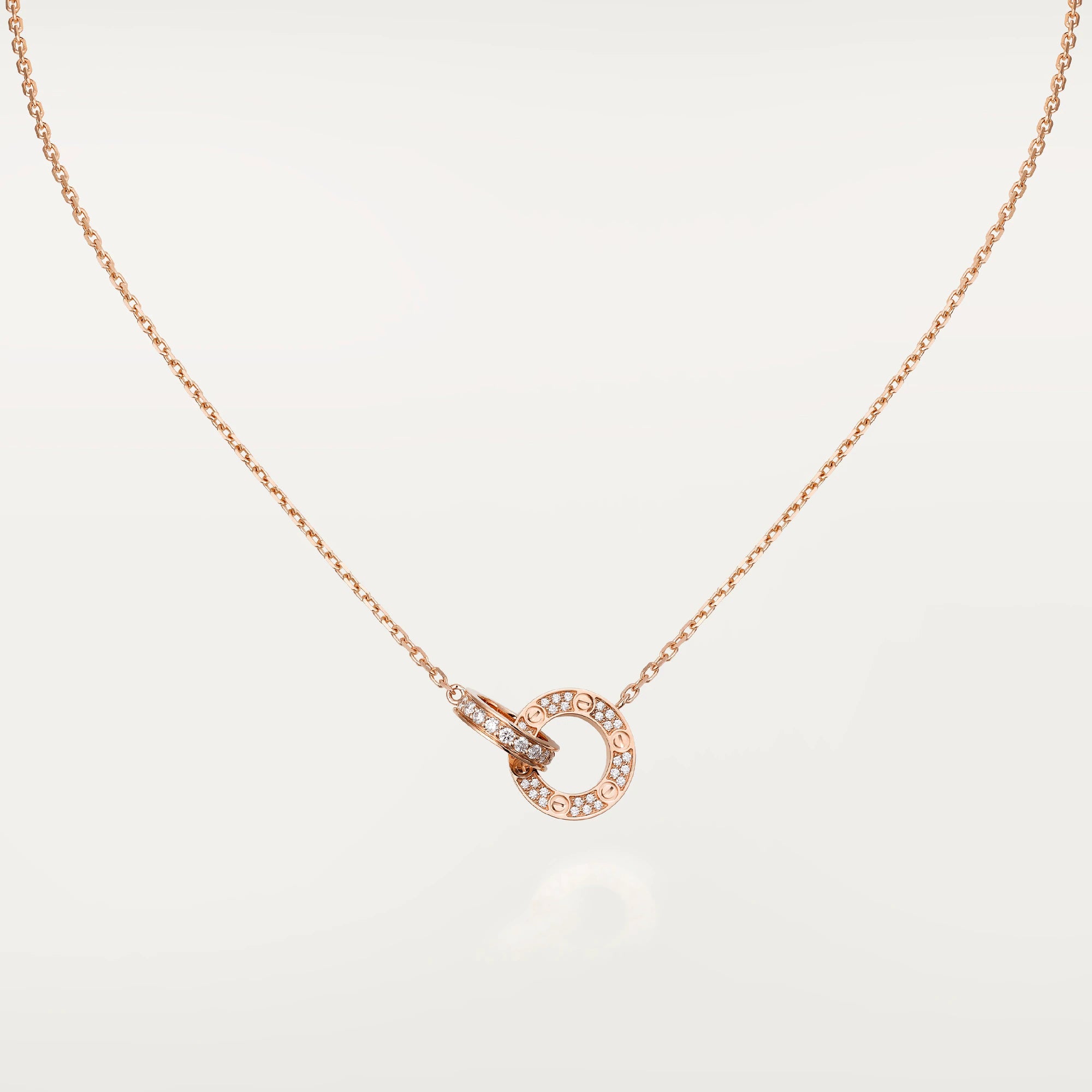 Gold-Plated Interlocking Circle CZ Necklace