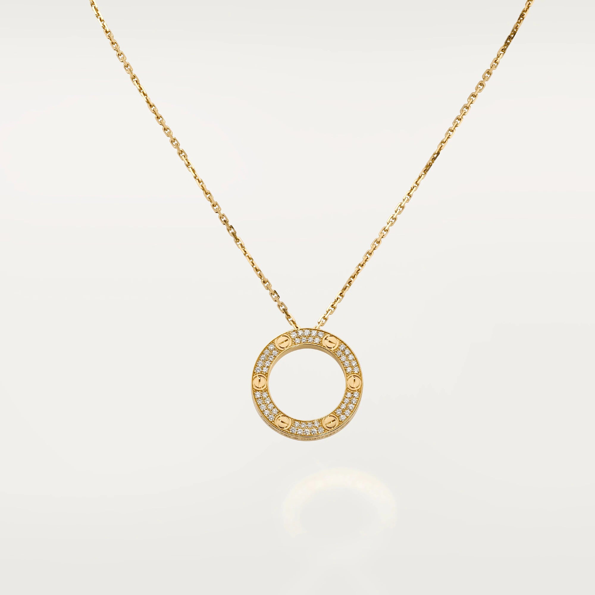 Gold-Plated CZ Circle Pendant Necklace