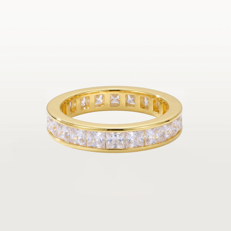 Gold plated Row Stone Ring