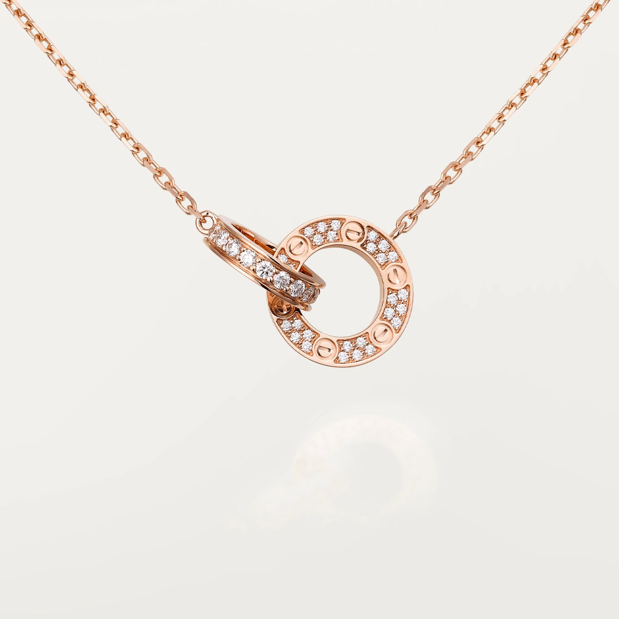 Gold-Plated Interlocking Circle CZ Necklace