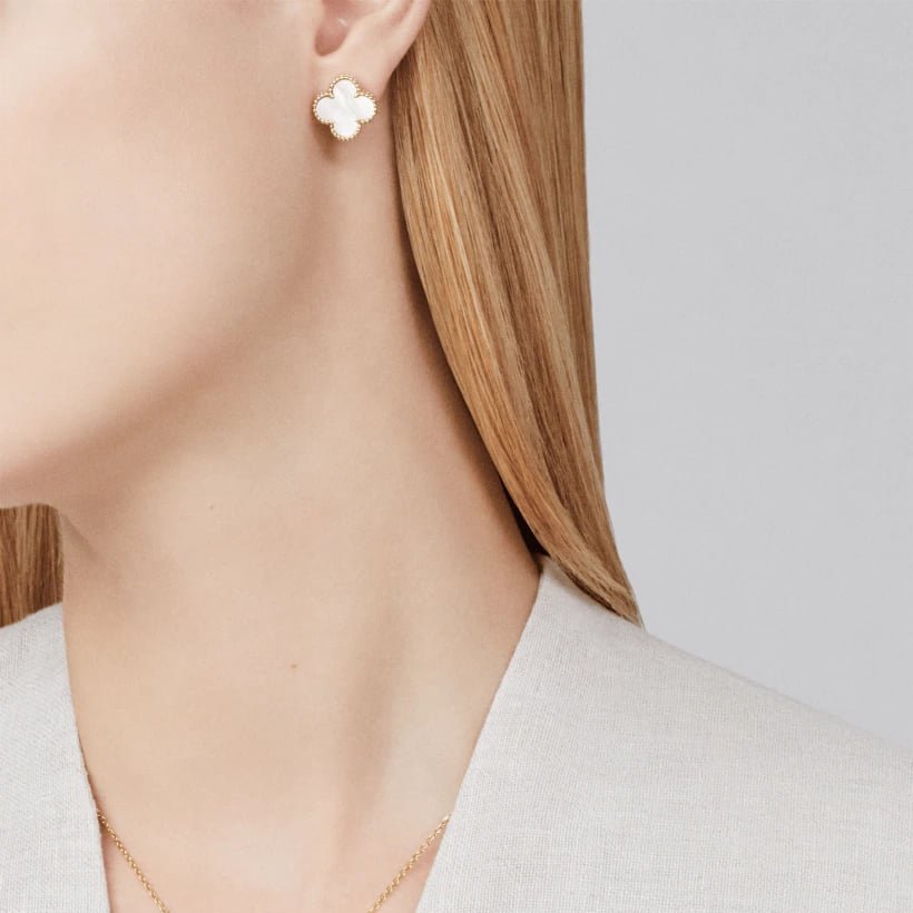 Clover Leaf Earrings · 925 Silver · 18K Gold Platedachite
