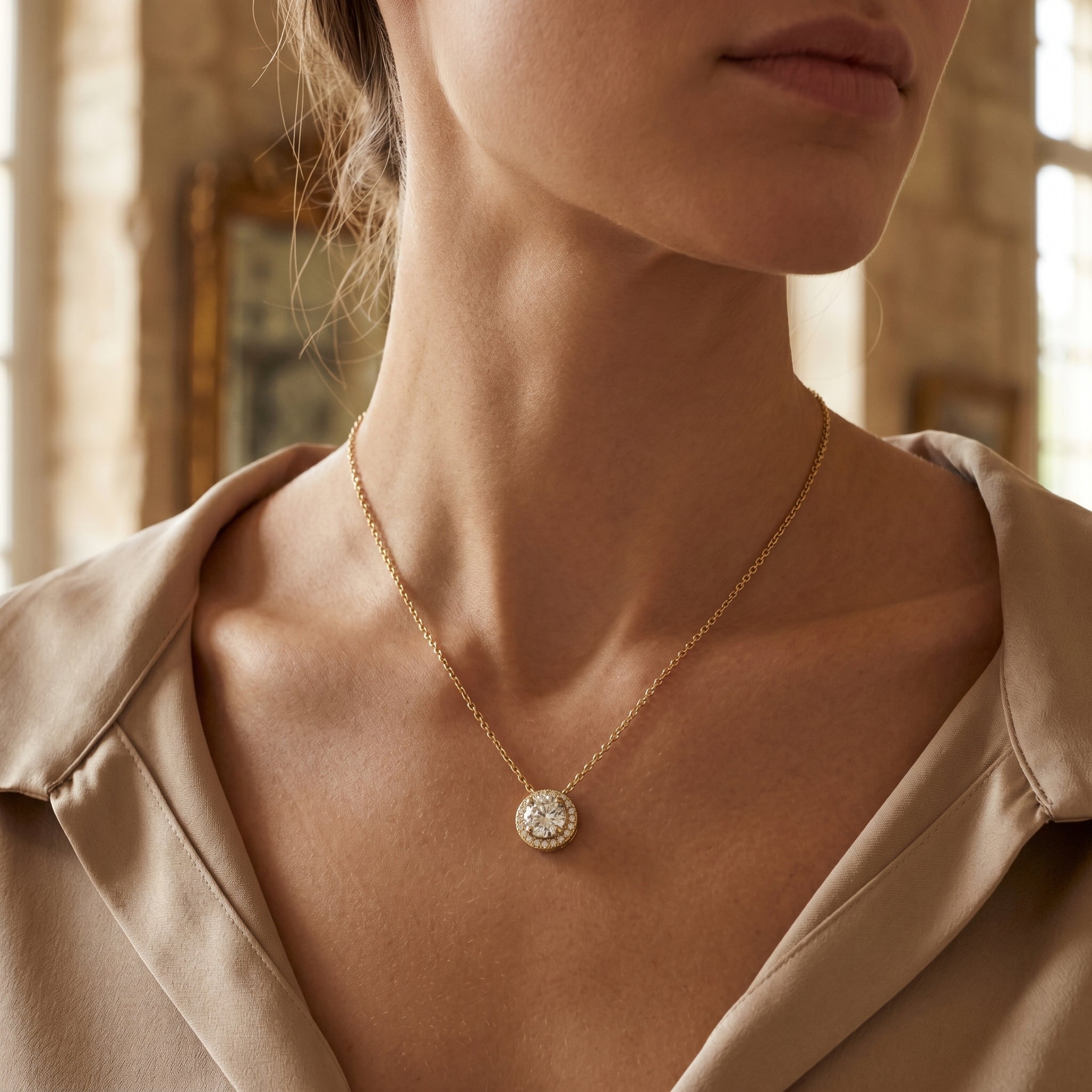 Gold Crystal  Necklace