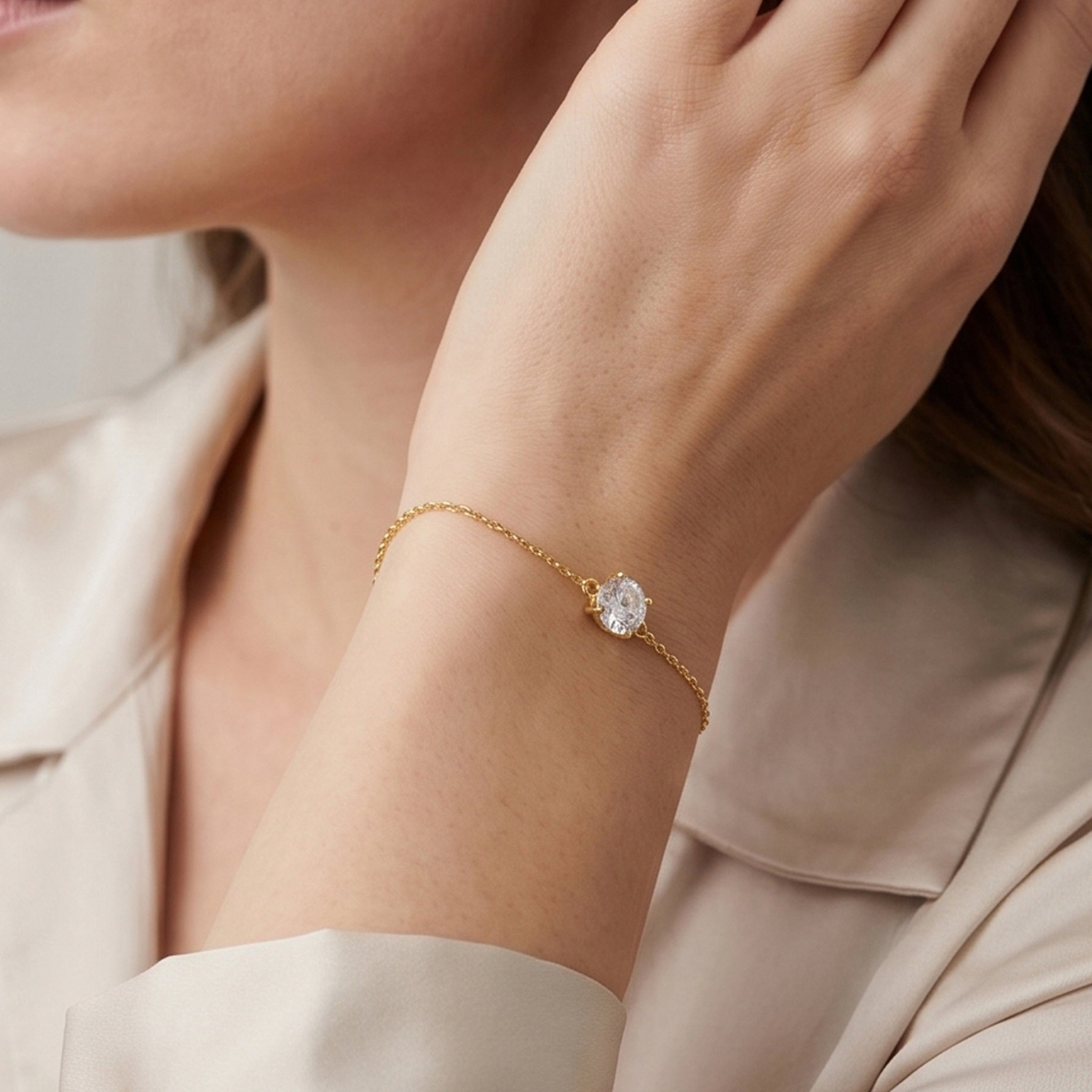Gold  Single Diamond Bracelet