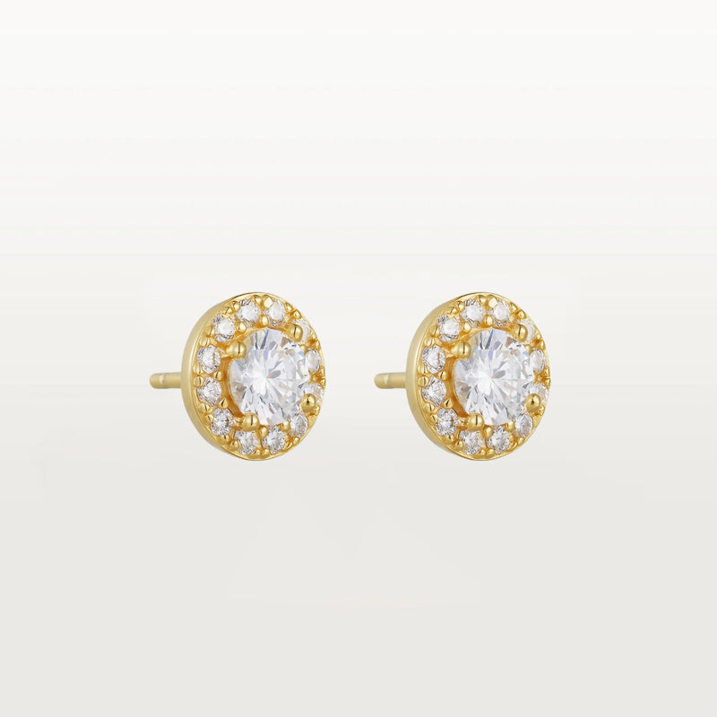 Gold diamond-set Earring
