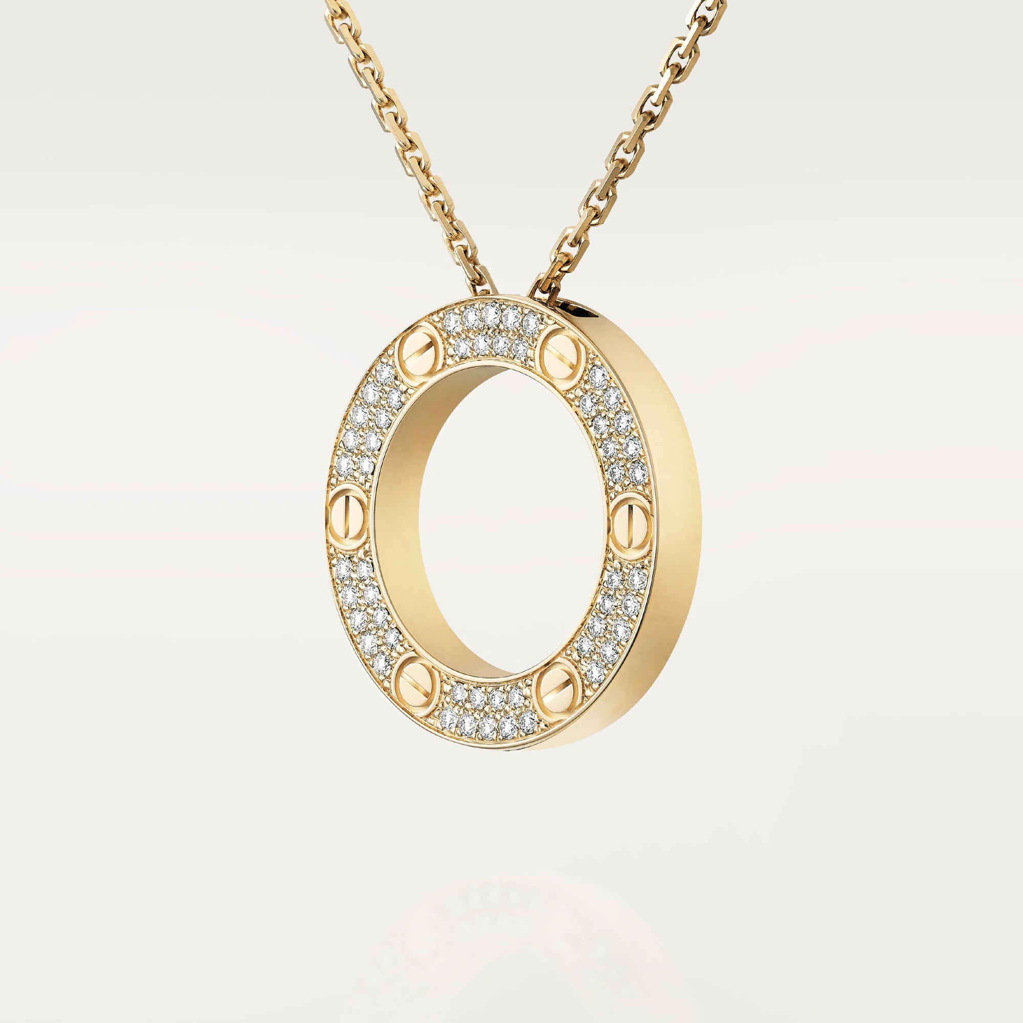 Gold-Plated CZ Circle Pendant Necklace