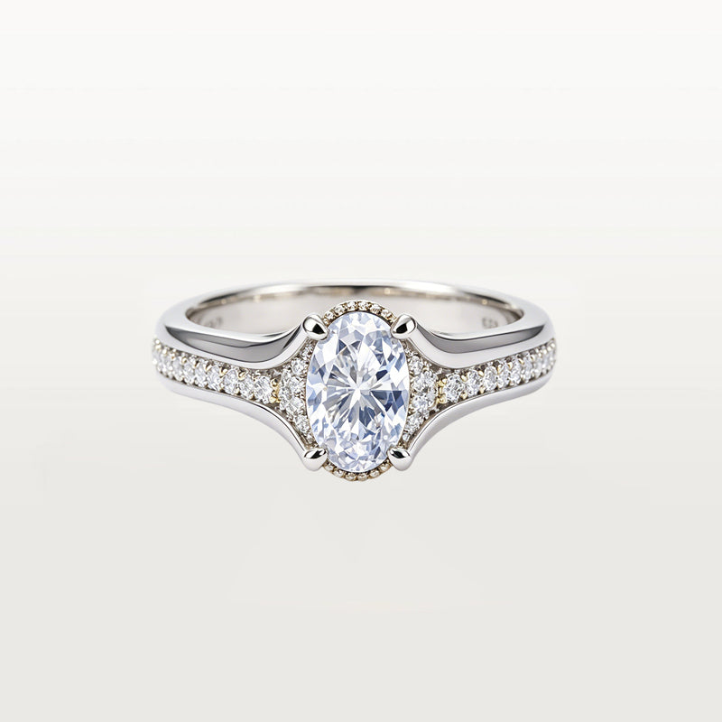 Silver Oval Cubic Zirconia Ring