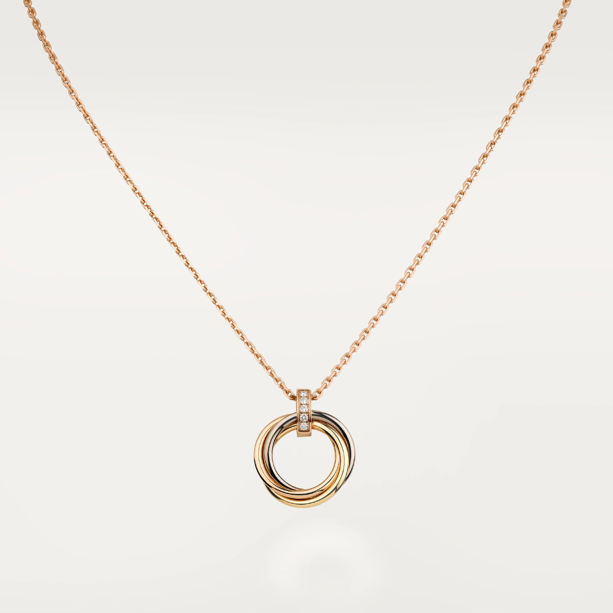 Gold-Plated Triple Circle Pendant Necklace