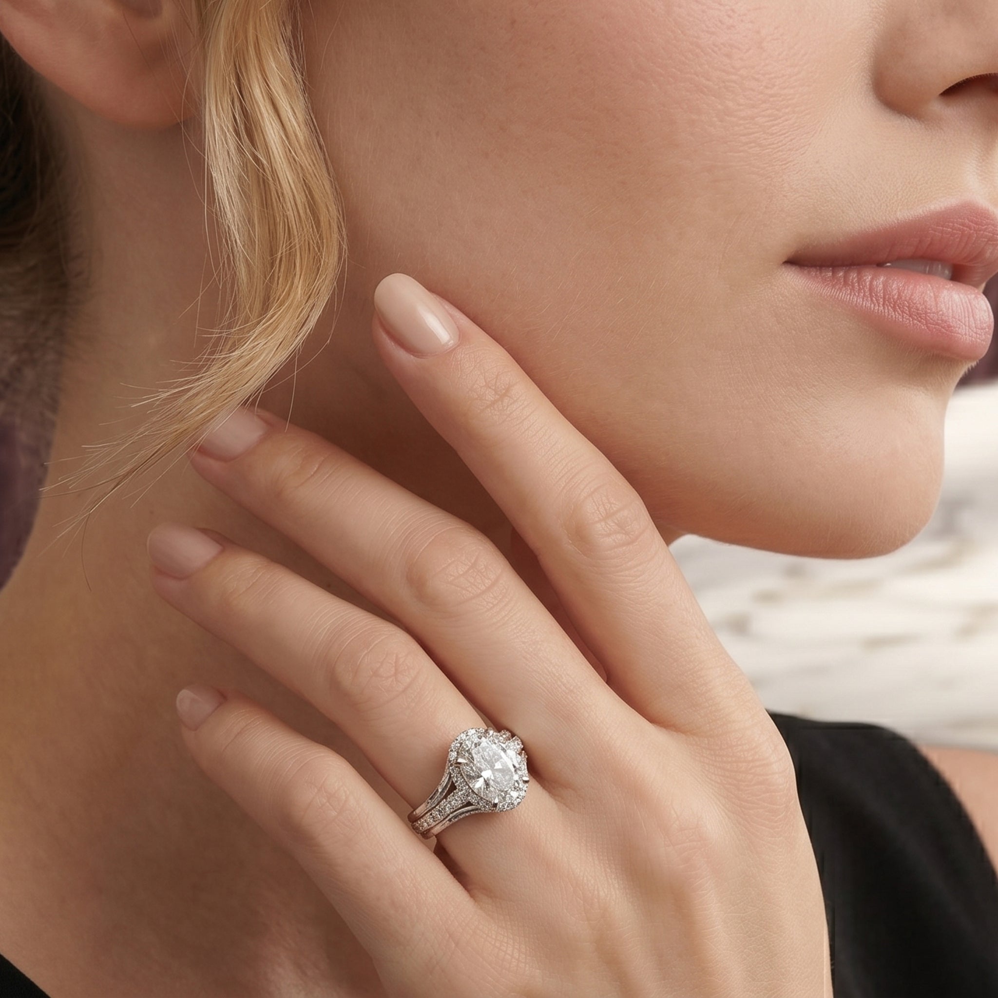 Silver Oval Cubic Zirconia Ring