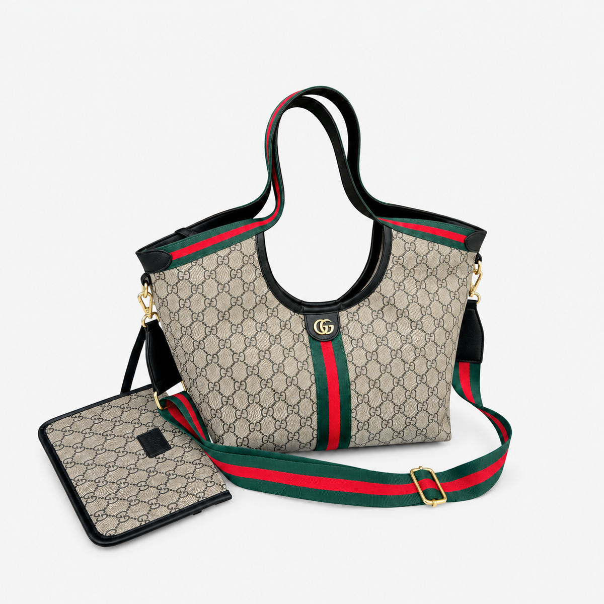 Canvas GG Tote Bag with Mini Pouch