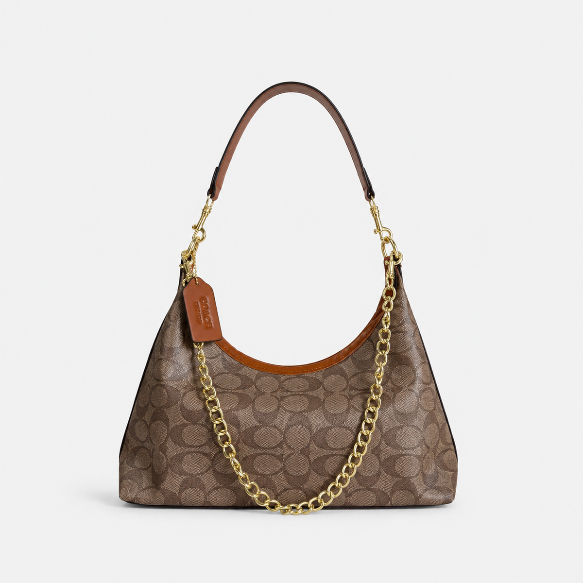 Leather  Brown  Pattern Hobo Shoulder Bag